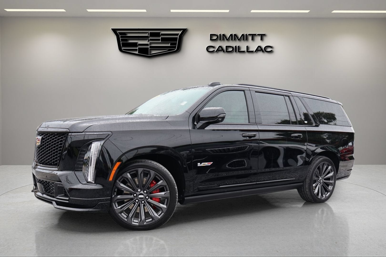 2025 Cadillac Escalade ESV Escalade-V ESV in Black Raven — front three-quarter view