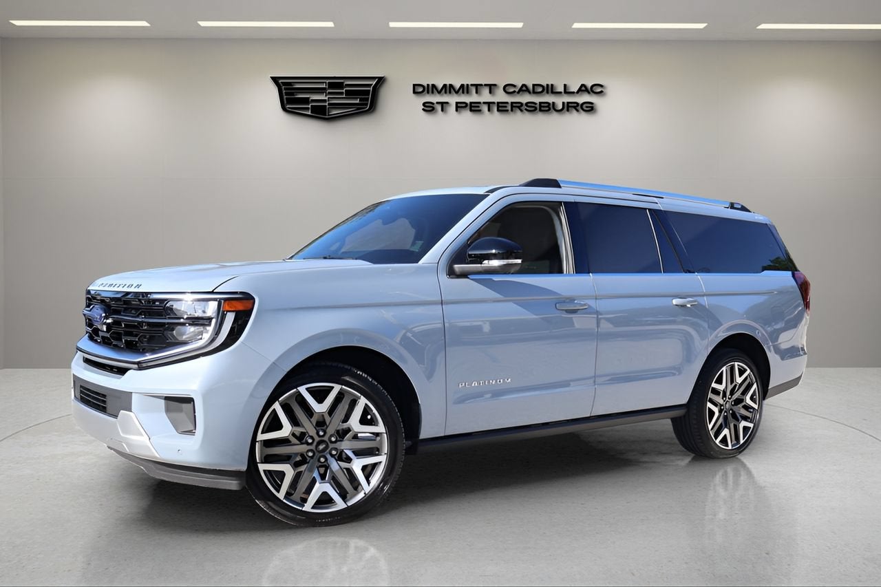 2026 Ford Expedition Max Platinum in Blue — front three-quarter view