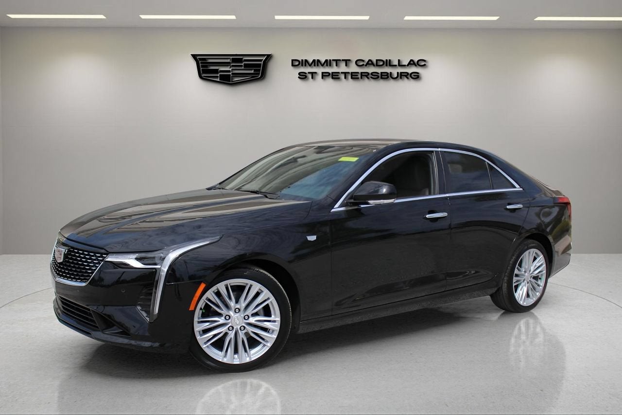 2025 Cadillac CT4 Premium Luxury in Black Raven — front three-quarter view