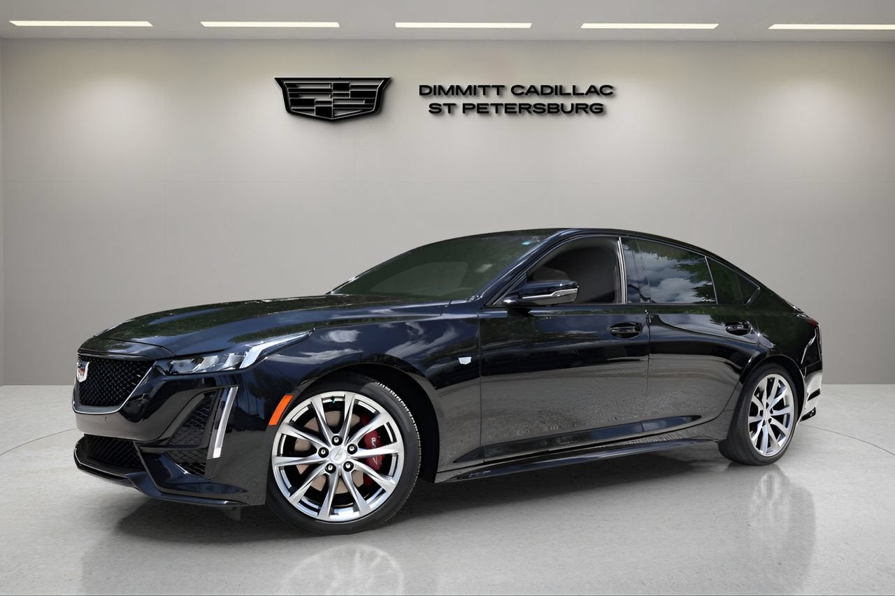 2024 Cadillac CT5 Sport in Black Raven — front three-quarter view