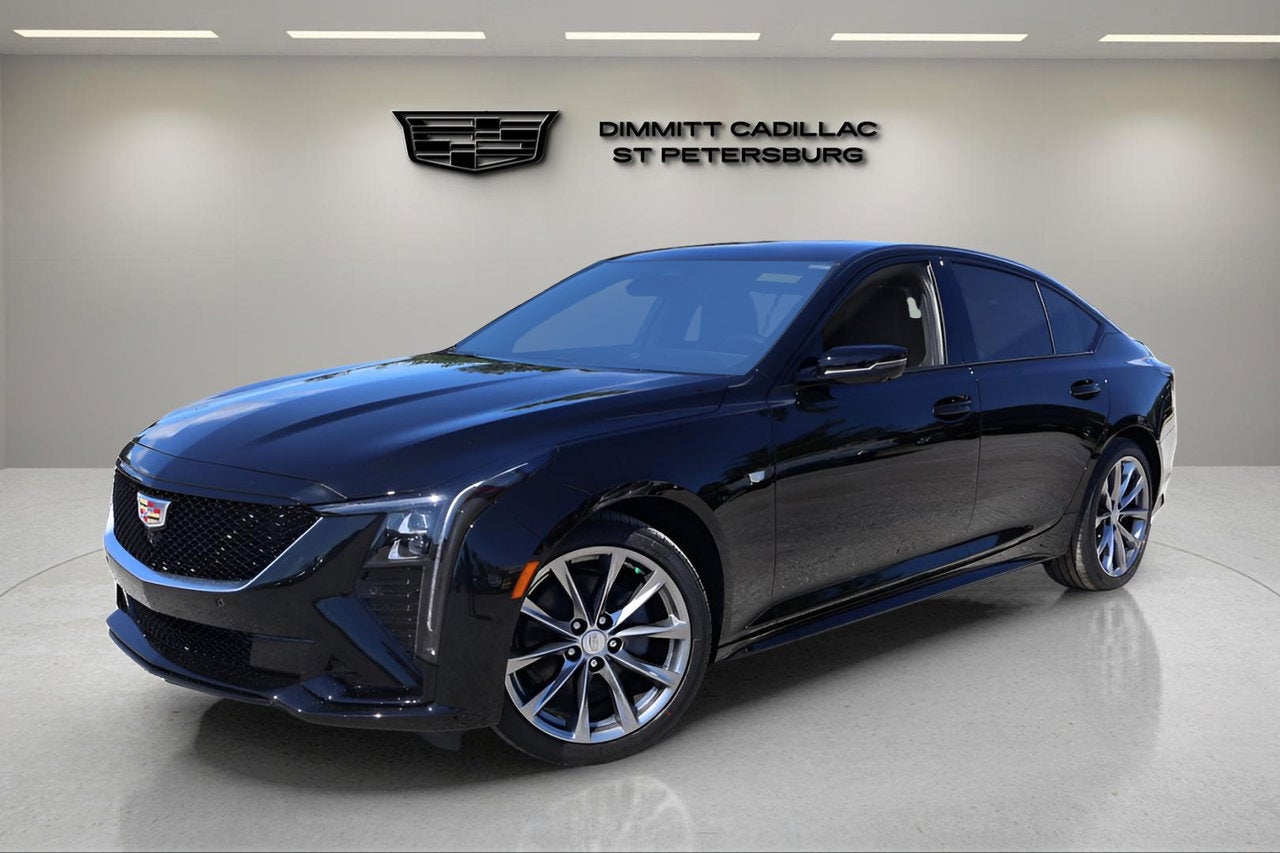 2026 Cadillac CT5 Sport in Black Raven — front three-quarter view