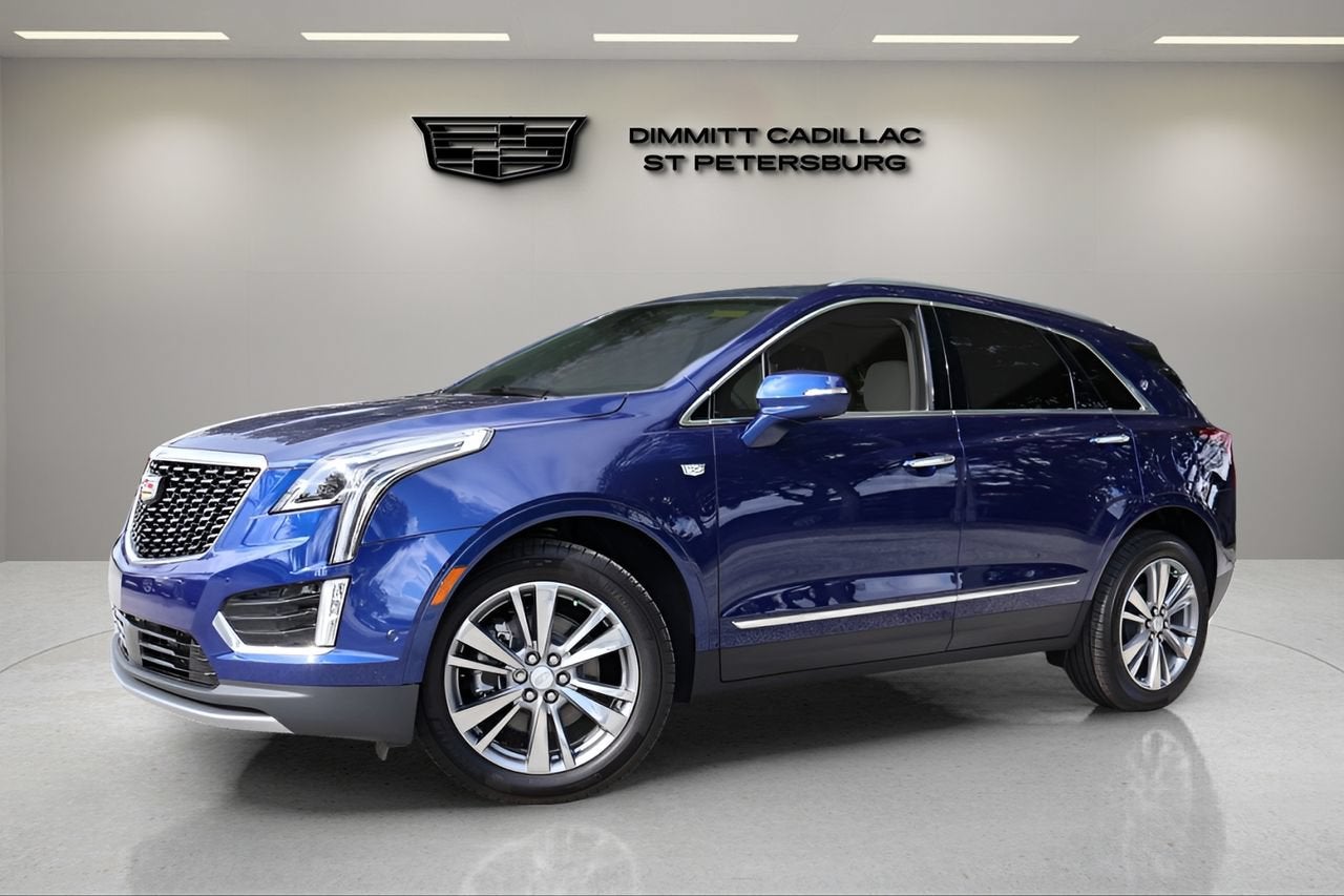 2026 Cadillac XT5 Premium Luxury in Opulent Blue Metallic — front three-quarter view