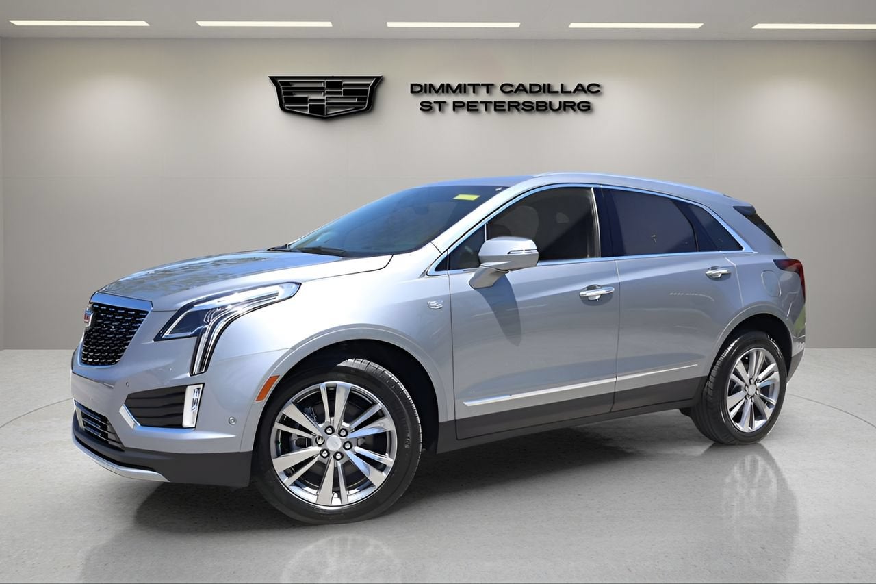 2026 Cadillac XT5 Premium Luxury in Argent Silver Metallic — front three-quarter view