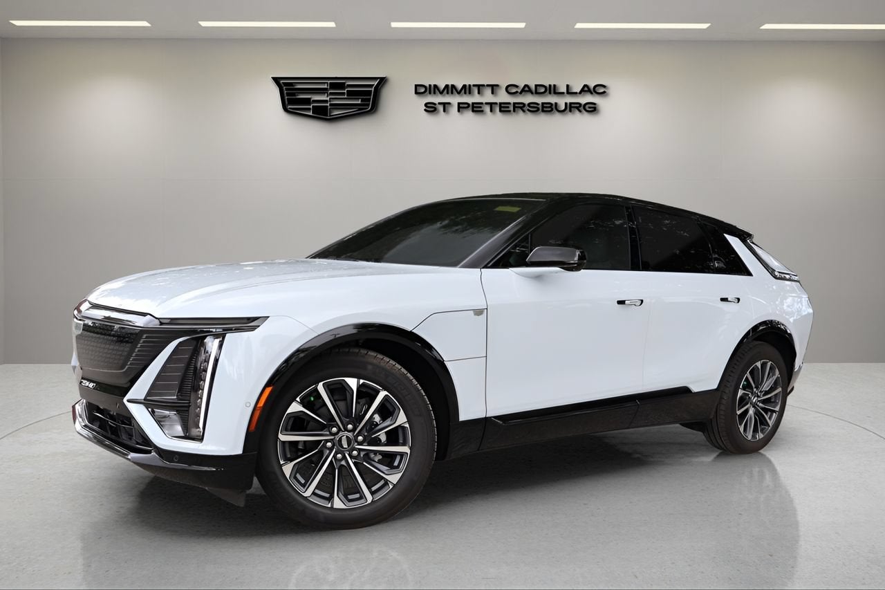 2026 Cadillac LYRIQ Sport in Vibrant White Tricoat — front three-quarter view