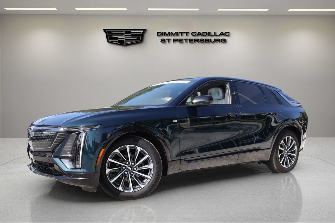 2024 Cadillac LYRIQ Sport 2 in Emerald Lake Metallic — front three-quarter view