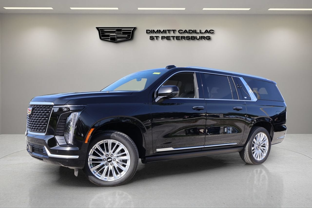 2026 Cadillac Escalade ESV Luxury in Black Raven — front three-quarter view