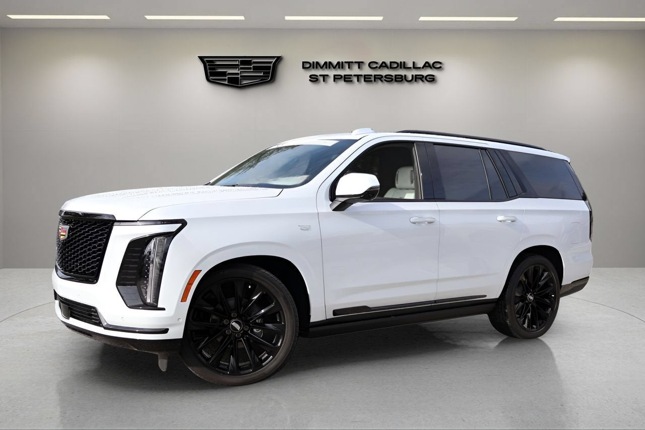 2026 Cadillac Escalade Platinum Sport in Vibrant White Tricoat — front three-quarter view