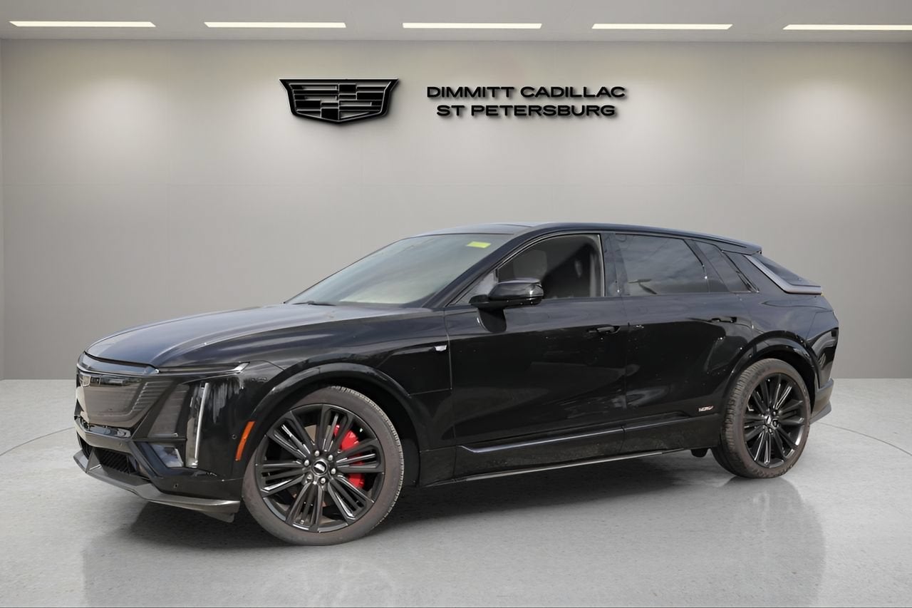 2026 Cadillac LYRIQ V-Series Premium in Stellar Black Metallic — front three-quarter view