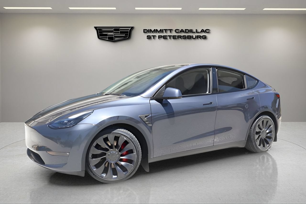 2022 Tesla Model Y Performance in Grey — front three-quarter view