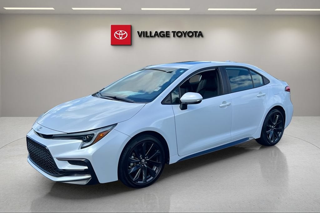 2023 Toyota Corolla XSE in Wind Chill Pear — front three-quarter view